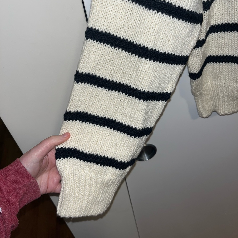 The Great. the Sea Stripe Lace-Up Sweater - Picture 4 of 9